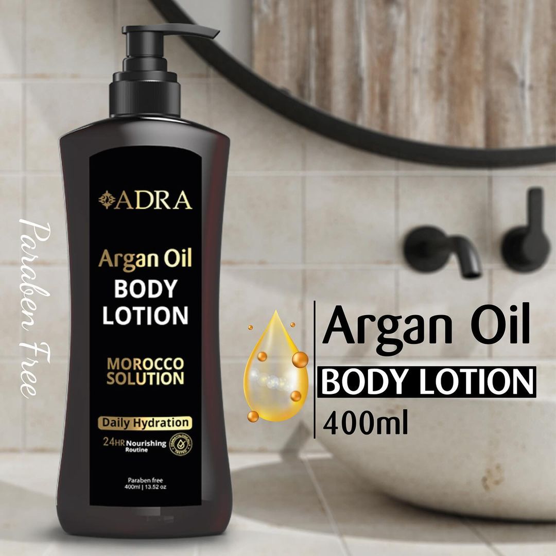 لوسیون بدن آدرا مدل آرگان حجم 400 میلی لیتر