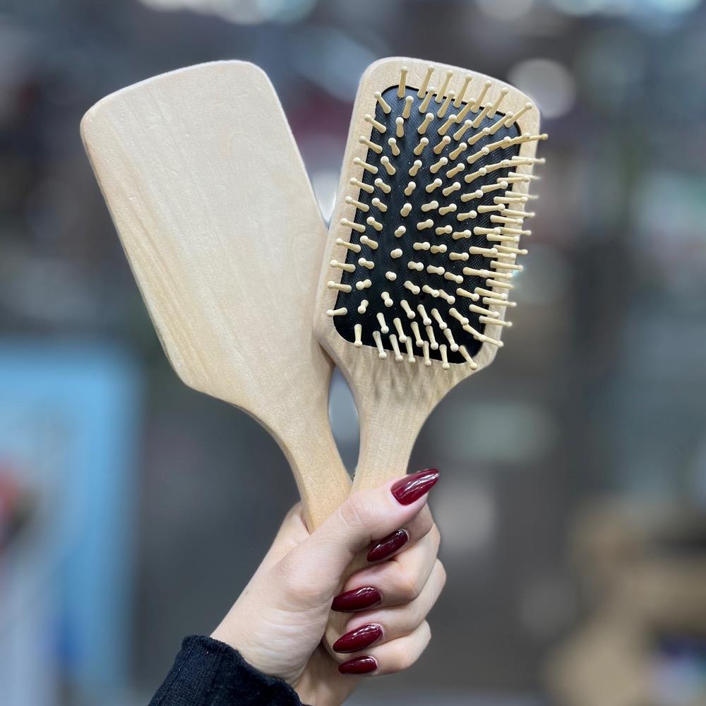 برس مو مدل چوبی بامبو (گرد و مستطیل)